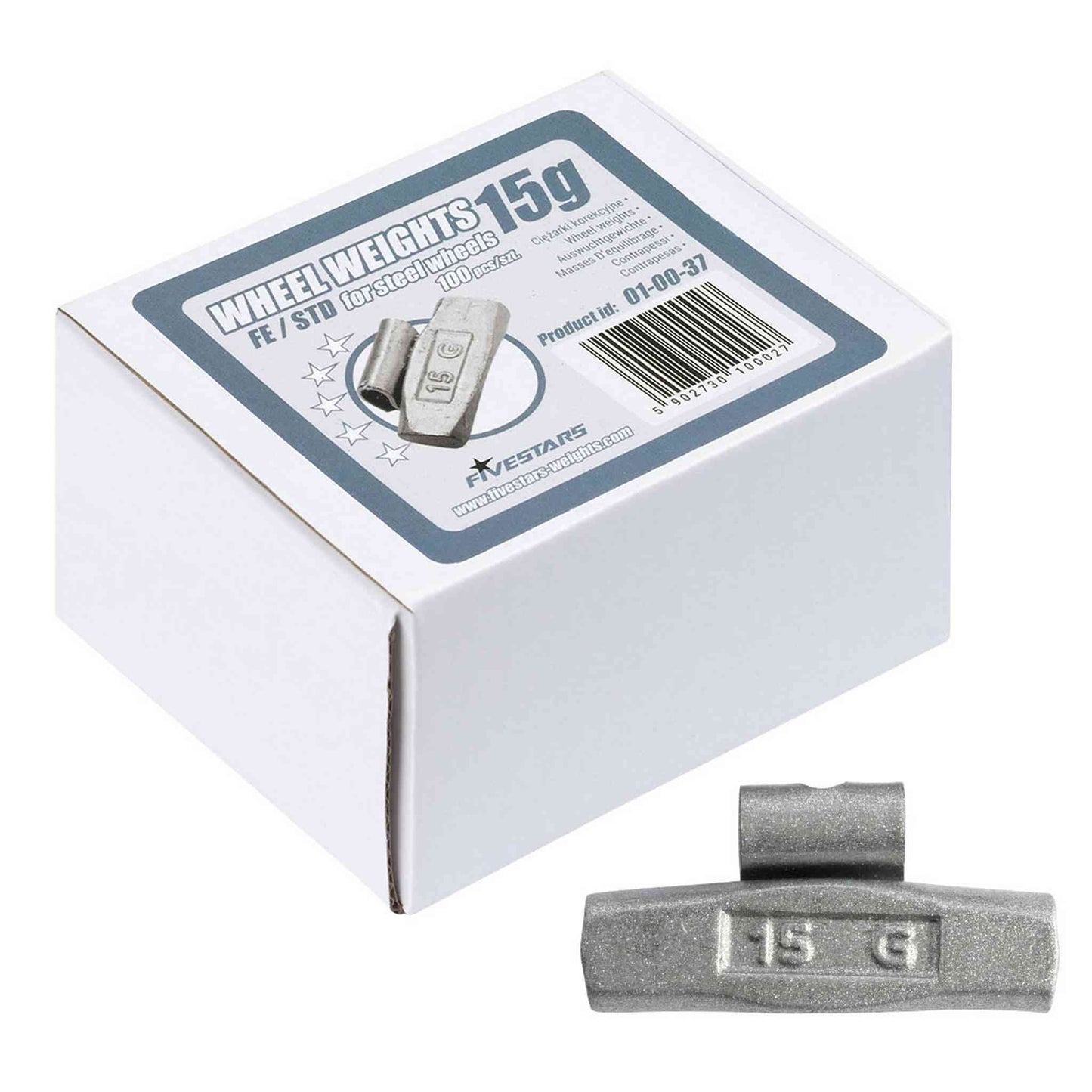Poids à clipser Fivestars - jantes acier - FE - 15g
