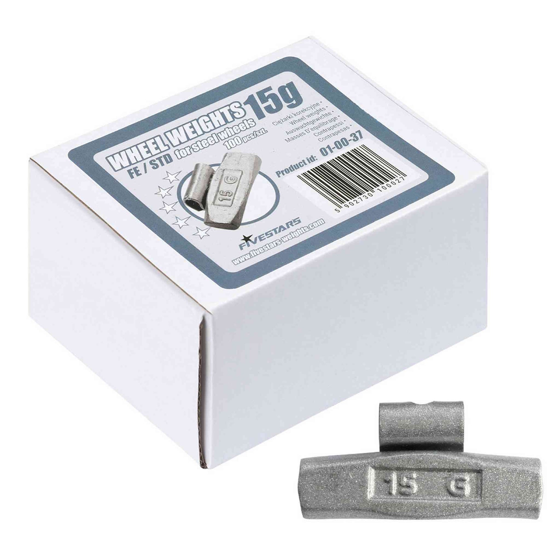 Poids à clipser Fivestars - jantes acier - FE - 15g