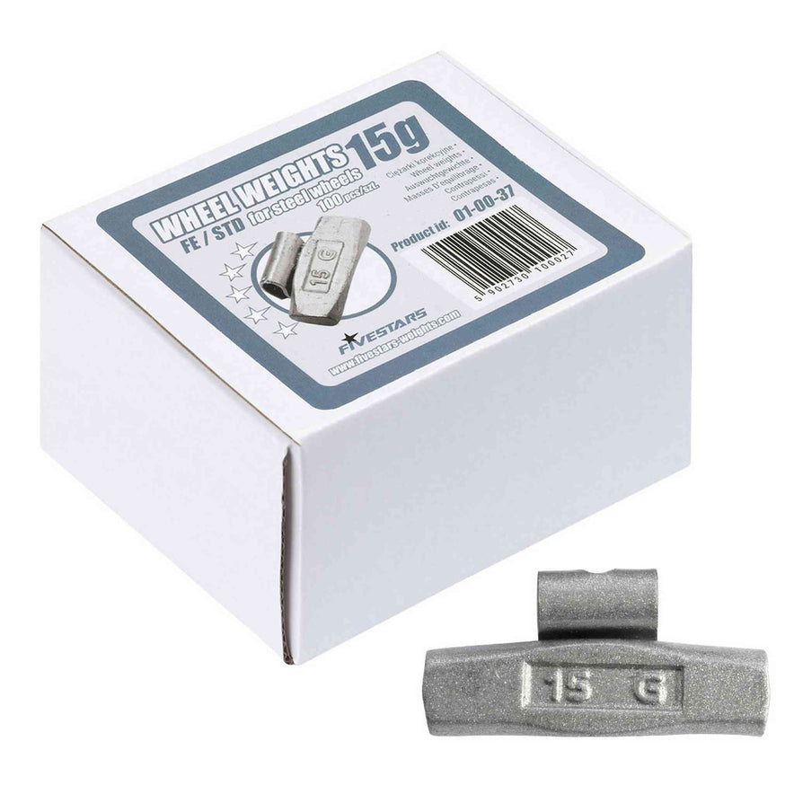 Poids à clipser Fivestars - jantes acier - FE - 15g