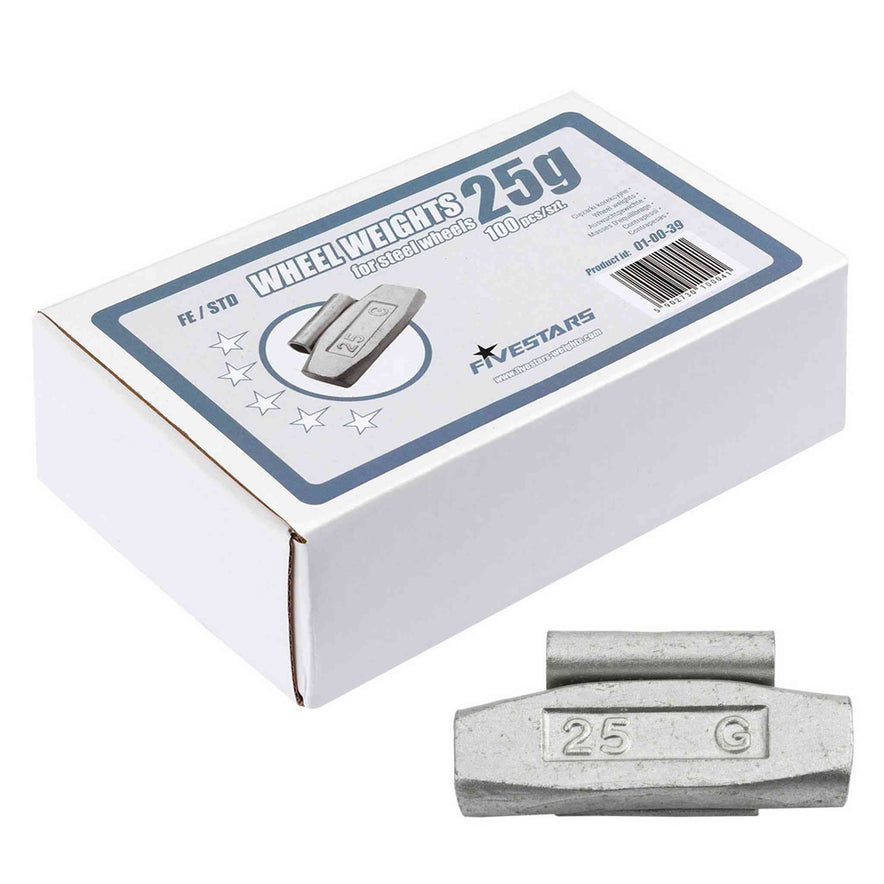 Poids à clipser Fivestars - jantes acier - FE - 25g