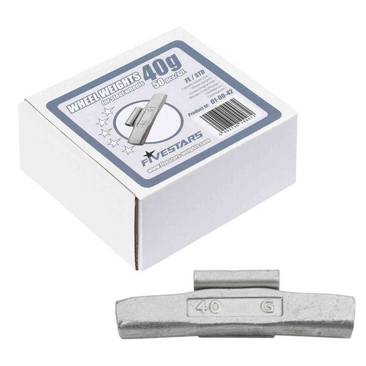 Poids à clipser Fivestars - jantes acier - FE - 40g