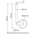 ROUE JOCKEY DIAM.35MM JANTE PVC