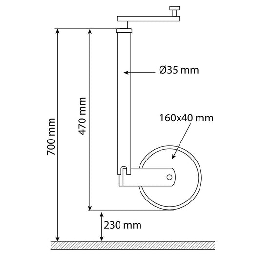 ROUE JOCKEY DIAM.35MM JANTE PVC