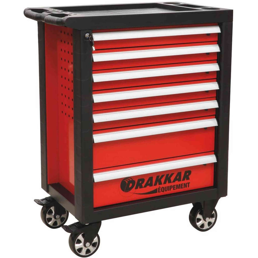 SERVANTE 7 TIROIRS ROUGE (97CM) SANS ACCESSOIRES *DT*