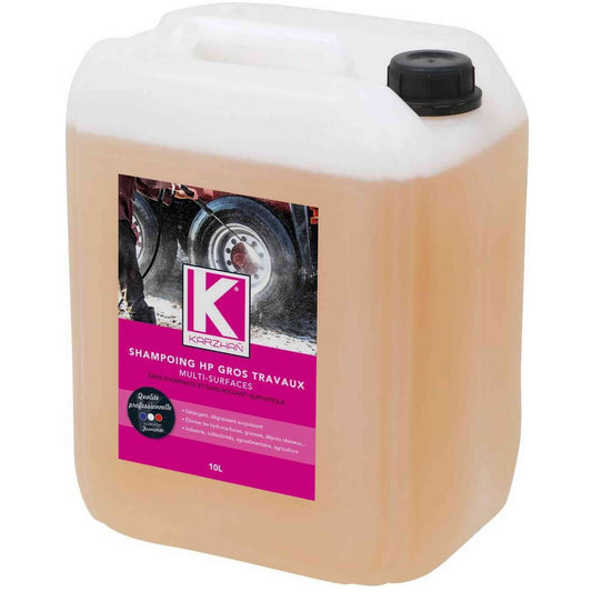 SHAMPOOING HP GROS TRAVAUX - DETERGENT DEGRAISSANT SURPUISSANT- 10L