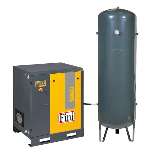 SIRIO 11/10/500V - Compresseur à vis 11 kW 10 bar et réservoir 500 litres