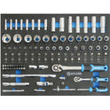 Servante d'atelier 7 tiroirs composée de 247 outils - modules mousses