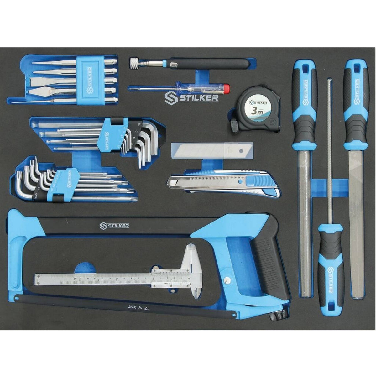 Servante d'atelier 7 tiroirs composée de 247 outils - modules mousses