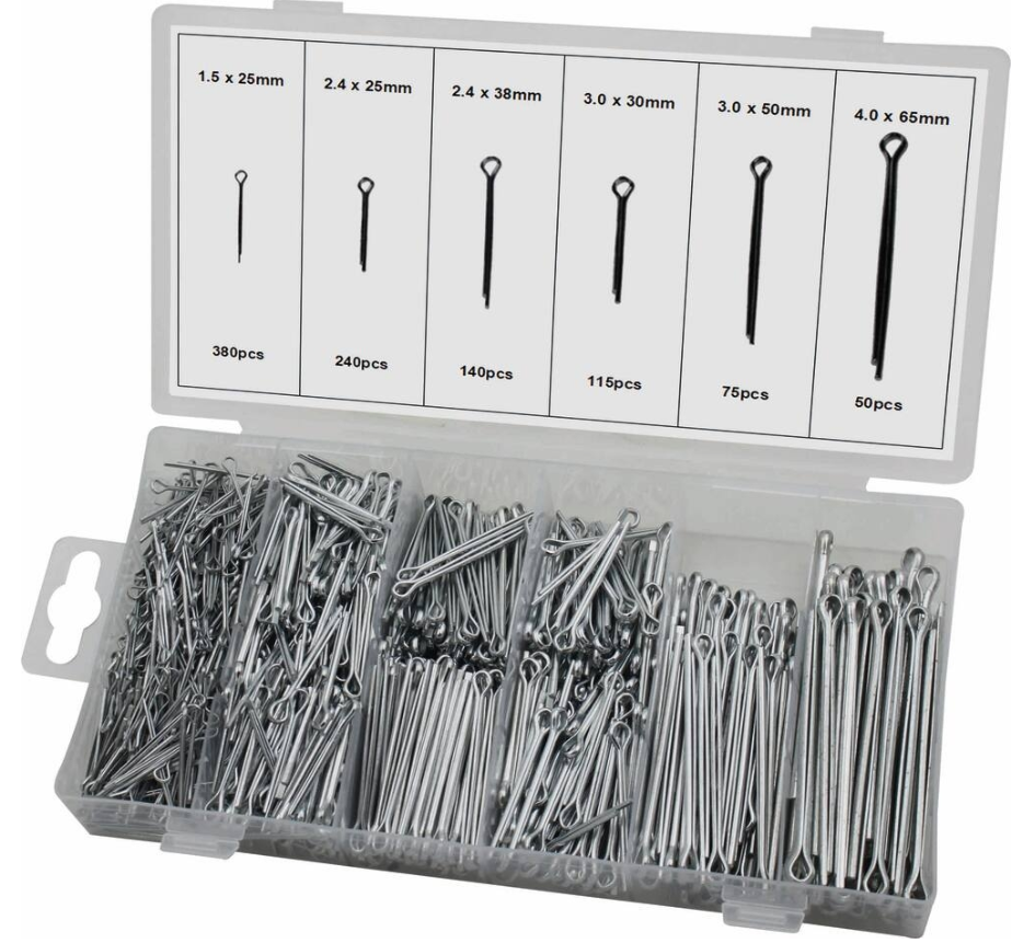 Assortiment 1000 Goupilles fendues à œil