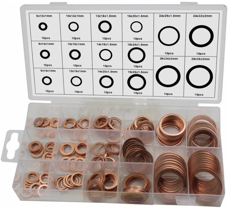 Assortiment 160 rondelles cuivre