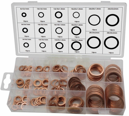 Assortiment 160 rondelles cuivre