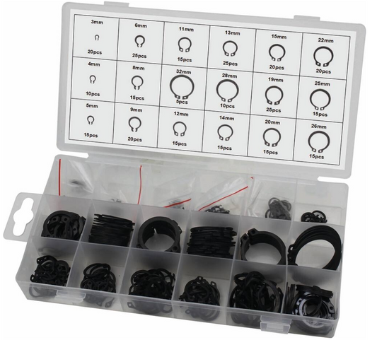Assortiment de 300 circlips extérieurs