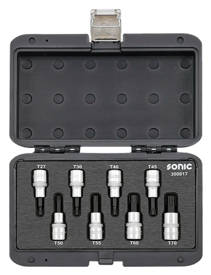 Malette empreintes courtes Torx 1/2'' 8-pcs.