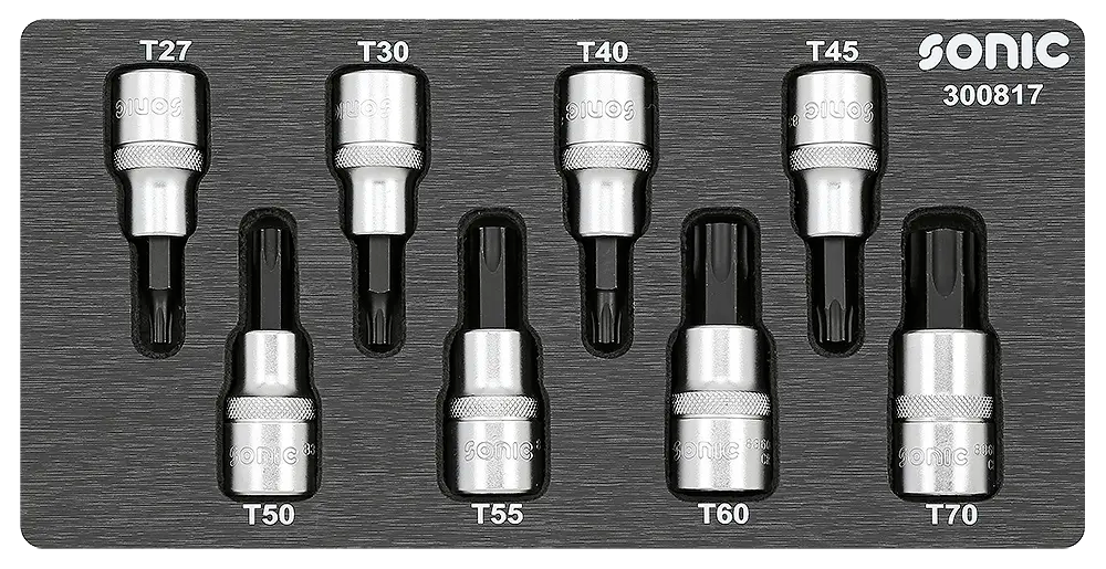 Malette empreintes courtes Torx 1/2'' 8-pcs.