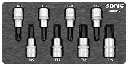 Malette empreintes courtes Torx 1/2'' 8-pcs.