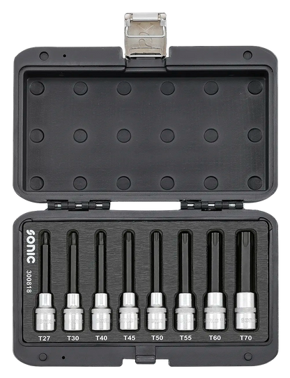 Malette empreintes longues Torx 1/2'' 8-pcs.