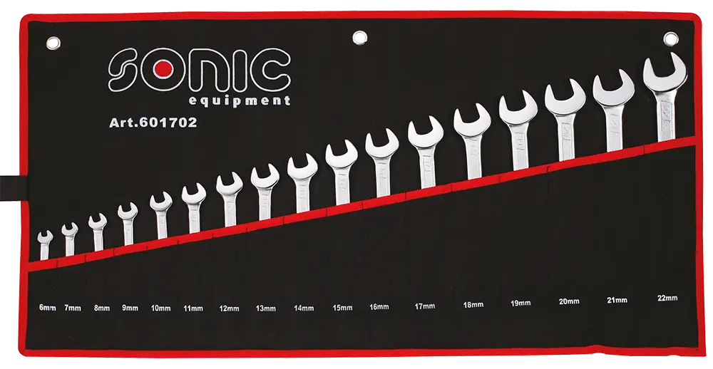 Clés mixtes de 6 à 22mm en trousse 17-pcs.