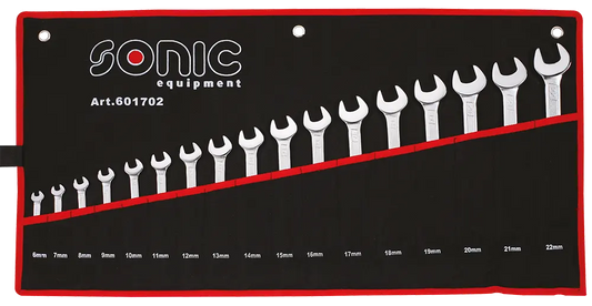 Clés mixtes de 6 à 22mm en trousse 17-pcs.