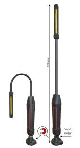 Baladeuse d'atelier LED 500 lumens flexible rechargeable