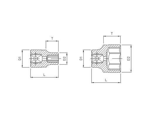 Douille 1/4'' courte 6 pans 5.5mm