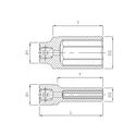 Douille 3/8 longue 6 pans 14mm
