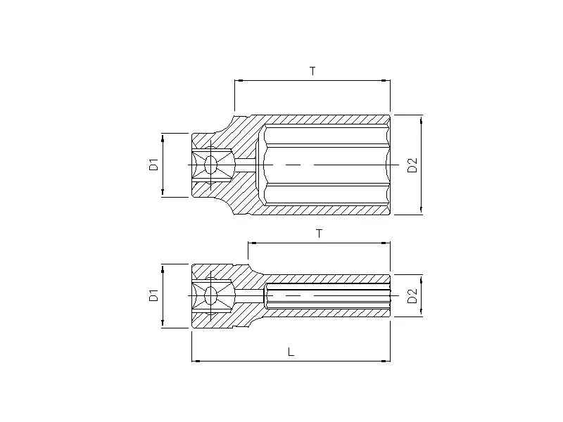 Douille 3/8 longue 6 pans 14mm