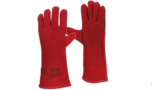 Gants soudeur rouge croûte double