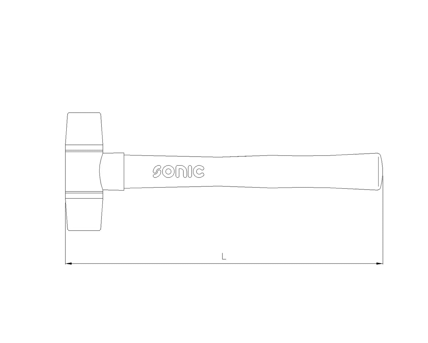 Marteau embouts en nylon manche en bois 400gr.