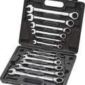 Clés mixtes droites à cliquet de 8 à 19mm 72 dents - mallette de 12 pcs