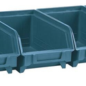 Boîtes à bec bleu - kit 6 boîtes avec support acier 600x168x75mm