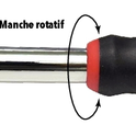 Cliquet 1/2" 60 dents réversible à manche rotatif