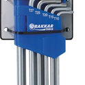 Clé mâle coudée Torx® extra longue alésée de T10 à T50 - étui pivotant de 9 pcs sur carte