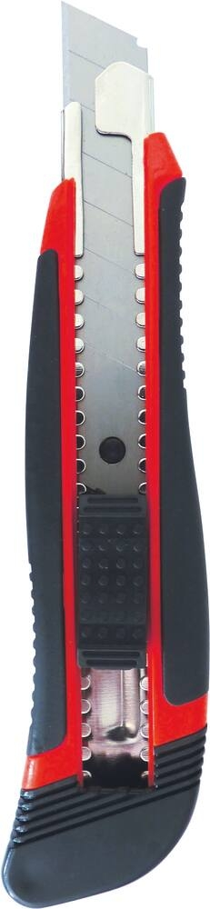Cutter 18mm auto-bloquant guide lame en acier bi-matière - blister