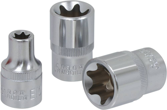 Douilles Torx® 1/2" de E10 à E24 - coffret métallique de 9 pcs