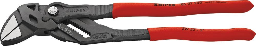Pince clé grise gainée 250mm avec bouton poussoir
