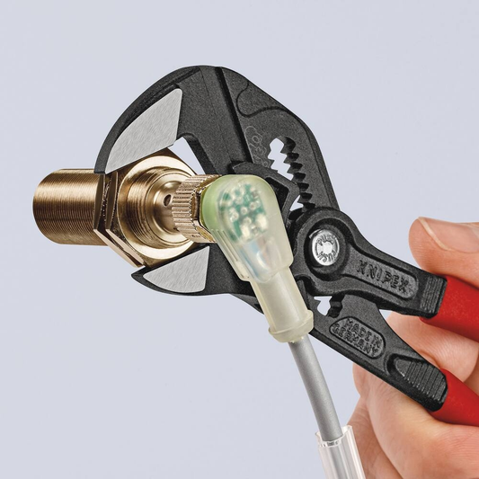 Pince clé grise gainée 250mm avec bouton poussoir