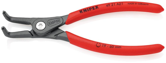 Pince coudée à 90° 165mm pour circlips extérieur 19/60mm