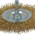Brosse circulaire sur tige 6mm fil laiton ondulé 75mm