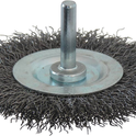 Brosse circulaire sur tige 6mm fil acier ondulé 75mm
