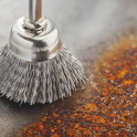 Brosse conique sur tige 6mm fil acier torsadé 70mm