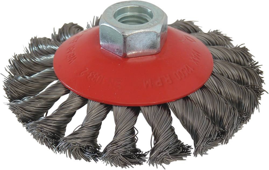 Brosse forme coupe cuvette M14 100mm mèches torsadées