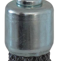 Brosse pinceau sur tige 6mm fil acier ondulé 25mm