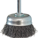 Brosse conique sur tige 6mm fil acier ondulé 50mm