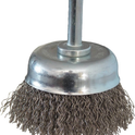 Brosse coupe sur tige 6mm fil acier inox ondulé 50mm