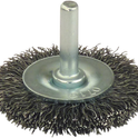 Brosse circulaire sur tige 6mm fil acier ondulé 50mm