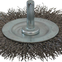 Brosse circulaire sur tige 6mm fil inox ondulé 75mm