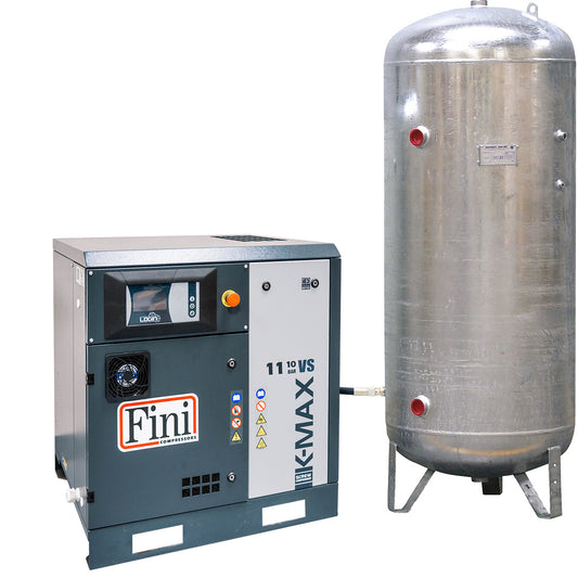 K-MAX 11/10/VS/500VG - Compresseur à vis vitesse variable 11 kW 10b cuve 500 L