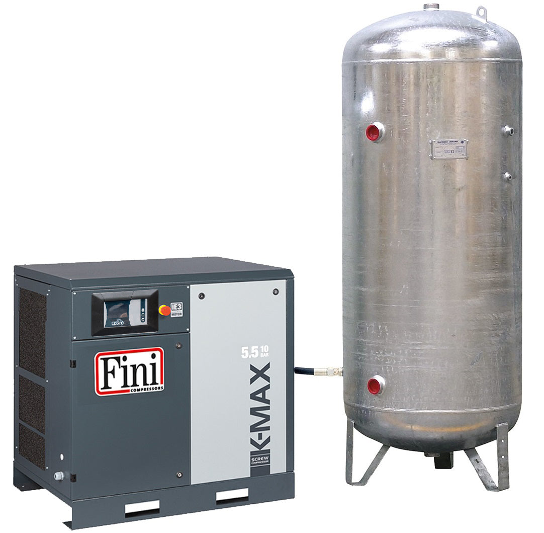 K-MAX 5.5/10/500VG - Compresseur à vis 5,5 kW 10 bar cuve galvanisée 500 L