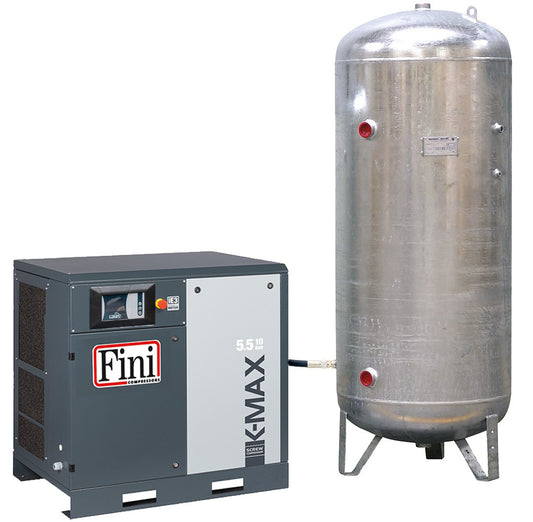 K-MAX 5.5/10/500VG - Compresseur à vis 5,5 kW 10 bar cuve galvanisée 500 L