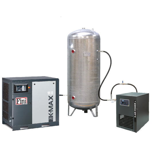 K-MAX 11/10/500VG/ES - Pack compresseur à vis 11 kW 10 bar cuve 500 L sécheur P+